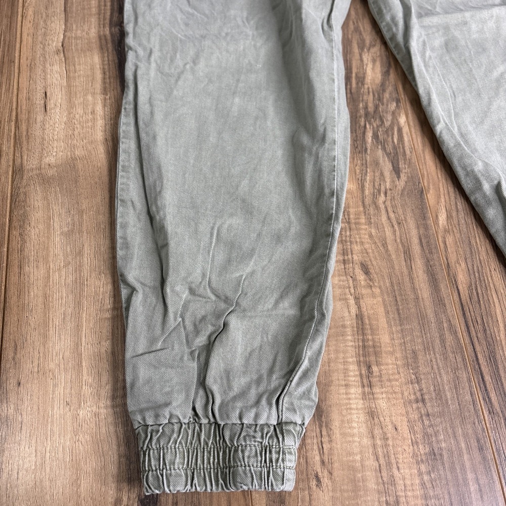 Zara Women's Denim‎ Joggers Pants Size XL Light Olive Green Pull On With Zipper - Picture 3 of 15